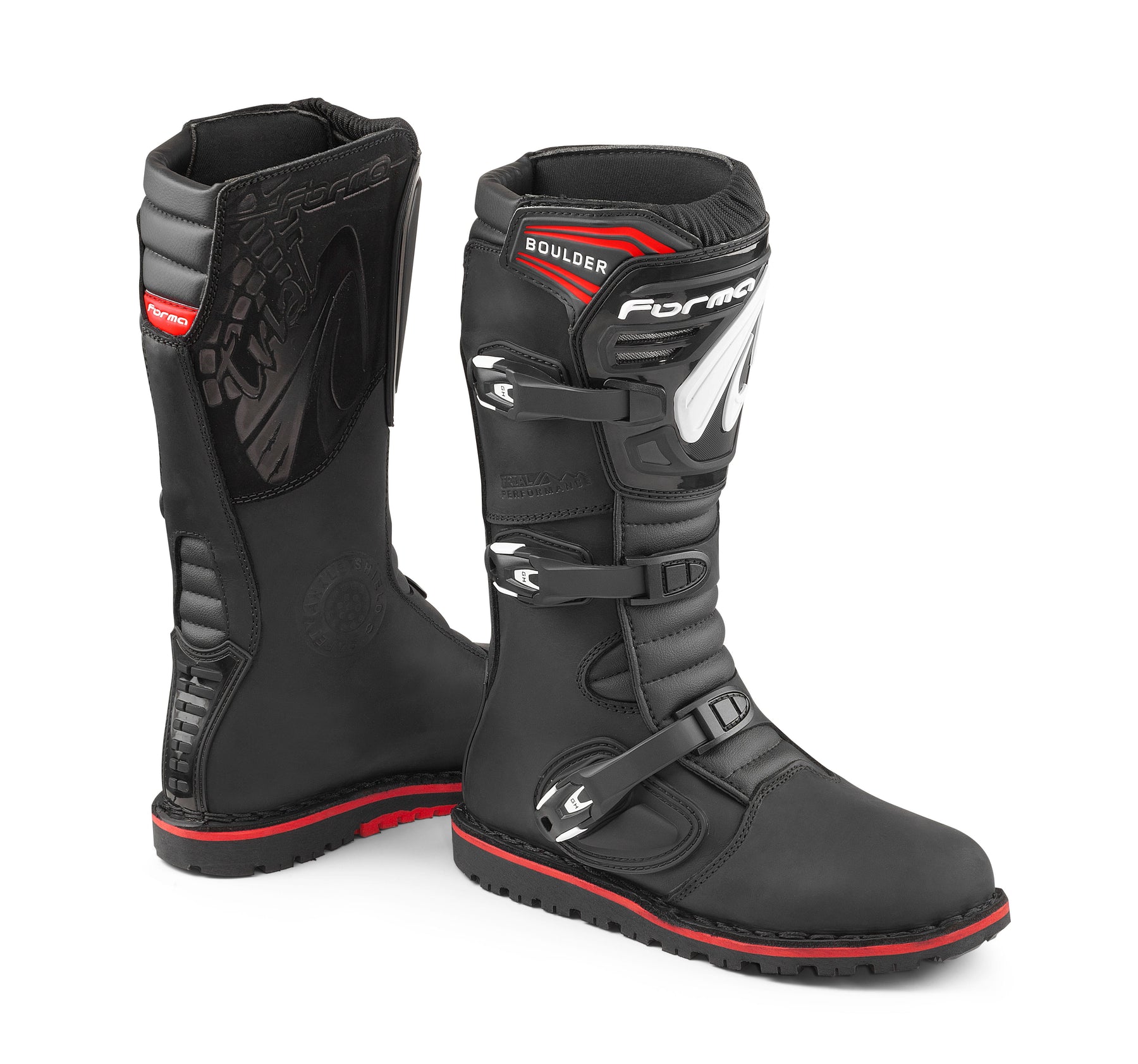 Forma Boulder motorcycle boots, black, trials, trial, adventure